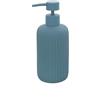 Generico Accessori Bagno in Ceramica Linea Color Blu Pastello Soft-Touch - Set Bagno Moderno con Design Cannettato, Varianti Dispenser Sapone, Portaspazzolino e Portascopino WC (dispenser portasapone)