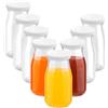 Yzpklhw Bottiglie per liquore in vetro con coperchio, riutilizzabili, 150 ml, piccole bottiglie di vetro trasparente per succhi, succhi di frutta, bevande fatte in casa, picnic