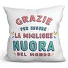 Mugffins Cuscino NUORA - En italiano - Grazie per essere il miglior - Idee Regali Divertenti - Rivestimento e Imbottitura (40x40 cm). Tatto Cotone
