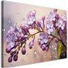 Feeby Quadro su Tela Non Tessuta - Stampa Su Tela - Fiori di lillà Gocce di rosa - 30x20 cm - Decorazione Murale - Moderno Soggiorno - quadri moderni soggiorno - poster