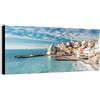 WALLAZZ Quadri Moderni Soggiorno Liguria - Genova, Sanremo, Alassio, Rapallo, Santa Margherita - 100% Made in Italy - Stampa HD su Tela Canvas - Quadro Camera da Letto - Qualità Artigianale - 70x140cm