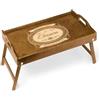 Maverton Vassoio da Colazione a Letto Personalizzato | Tavolino Pieghevole in Legno con Manici, Colore Marrone Chiaro, Incisione Laser, 50 x 30 cm, regalo donna, Tradizione