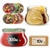 KADAX Set di 10 vasetti per marmellata in Vetro 300ml Ø82 - Tappo a Vite ermetico, per marmellate, Miele, confetture e bomboniere