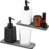 QWORK® Set di 2 Vassoio in Pietra Assorbente per Lavello - Pietra Naturale ad Asciugatura Rapida per Cucina e Bagno