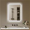 Archaluxe Specchio bagno 40x60 cm, specchio bagno con luce, anti-appannamento, dimmerabile, 3 Colori Di Luce Regolabili LED, specchio da bagno grande con touch,cornice in metallo nero