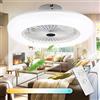 Vkechh Ventilatore da soffitto con luce e telecomando, silenzioso, 55 cm, 80 W, ventilatore da soffitto dimmerabile a 3 velocità, vento tempistico, lampadario per camera da letto, soggiorno