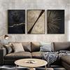 HEHGVCF Set di 3 Poster su Tela con Texture di Linee, Motivo a Cerchi Annuali in Oro, Nero e Bianco, Set di Immagini per Parete, Arte da Parete con Cerchi Annuali, Senza Cornice (A++B+C, 60 x 90 cm)