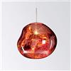 HLZYJH(ヘリジ) Lampada a sospensione a sospensione in vetro lavico, lampada da soffitto post moderna con sfera a specchio fuso, lampadario di forma irregolare per soggiorno, camera da letto, ristorante, rosso, 30 cm