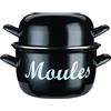 KitchenCraft World of Flavours Pentola Smaltata per Cozze, Formato Medio, 18 cm