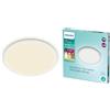 Philips LED Lampada da Soffitto Superslim, 15W, 2700K, 3 impostazioni di luce - dimmerabile senza dimmer, IP44, Bianca