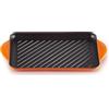 LE CREUSET Grill rettangolare Tradition in ghisa vetrificata, 32 cm, Arancione, 20202320900460