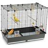 Ferplast Gabbia Voliera per Uccelli PIANO 6 Gabbia per Uccelli, Canarini, Bengalini, Cocorite, Inseparabili, in Metallo, Accessori inclusi Posatoi Mangiatoie Girevoli, 87 x 46,5 x h 70 cm