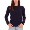 Polo Ralph Lauren Maglione navy girocollo a trecce in lana e cashmere