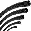 SeKi Tubo corrugato flessibile diametro interno 4,5 mm 2 metri con spacco aperto protezione per martore tubo vuoto protezione cavo cavo - nero