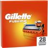 Gillette Lamette Fusion 5, 28 Lamette per Rasoio Barba Uomo, Multicolore | 28 Cartucce di Ricambio per Rasoio Barba Manuale, Striscia Lubrificante e 5 Lame per Rasatura Profonda e Duratura