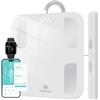 Healthkeep Bilancia pesapersone digitale BMI bilancia corporea con display LED Bilance impedenziometrica impedenziometrica Superficie in vetro con funzione, 5-180kg (300 bianco)