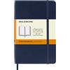 Moleskine Classic Notebook, Taccuino a Righe, Copertina Morbida e Chiusura Elastica, Formato Pocket 9 x 14 cm, Colore Blu Zaffiro, 192 Pagine