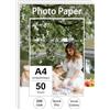 Ditwis 50 Fogli Carta Fotografica A4, 200 g/m² Carta Lucida per Stampanti (21 x 29,7 cm), per Stampare Foto, Immagini, Volantini