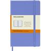 Moleskine Classic Notebook, Taccuino a Righe, Copertina Rigida e Chiusura Elastica, Formato Pocket 9 x 14 cm, Colore Blu Ortensia, 192 Pagine