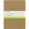Moleskine Cahier Journal, Set 3 Quaderni con Pagina Bianca per Appunti, Copertina a Tinta Unita in Cartoncino e Cucitura a Vista, Colore Marrone Avana, Dimensione Extra Large 19 x 25 cm, 120 Pagine