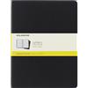 Moleskine Cahier Journal, Set 3 Quaderni con Layout a Quadretti Per Appunti, Copertina a Tinta Unita in Cartoncino e Cucitura a Vista, Colore Nero, 120 Pagine, Formato Extra Large 19 x 25 cm