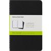 Moleskine Cahier Journal, Set 3 Quaderni con Pagine Bianche, Copertina in Cartoncino con Cucitura a Vista in Cotone, Colore Nero, Formato Pocket 9 x 14 cm