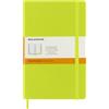 Moleskine Classic Notebook, Taccuino a Righe, Copertina Morbida e Chiusura Elastica, Formato Large 13 x 21 cm, Colore Verde Limone, 240 Pagine