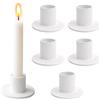 Carehabi Set di 6 portacandele bianchi in ferro per candele fino a Ø 2,2 cm | Superficie verniciata, base 5 cm, altezza 2,5 cm, circa 52 g ciascuno, per tavola, matrimonio e Natale, senza candele