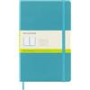 Moleskine Classic Notebook, Taccuino con Pagine Bianche, Copertina Rigida e Chiusura Elastica, Formato Large 13 x 21 cm, Colore Azzurro, 240 Pagine