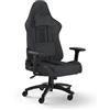 Corsair TC100 RELAXED Sedia Gaming - Grigio e Nero | Rivestimento in Tessuto, Design Ispirato ai Sedili Sportivi, Cuscino Lombare, Cervicale in Memory Foam, Braccioli Regolabili
