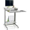 HJH Office 830021 Scrivania salvaspazio con Ruote WORKSTATION Scrivania Regolabile in Altezza, Tavolo da Lavoro Mobile, Standing Desk per Ufficio