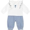 Chicco Bimba 0-24 Completo con T-shirt e Pantaloni in morbido tessuto e impreziosito da un grazioso colletto 261