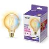 WiZ Lampadina Globo Smart LED WiFi, Luce Bianca da Calda a Fredda, Filamento Ambrata, E27, equivalente a 50W, Tecnologia SpaceSense, Controllo Vocale (Alexa, Apple HomeKit, Google Home)