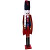 BAKAJI Soldato Schiaccianoci di Natale in Legno Gigante Altezza 106 cm Abiti Dipinti Barba e Capelli in Peluche con Meccanismo Funzionante Decorazioni Natalizie (Design 10)