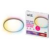 WiZ Plafoniera Smart Rune WiFi, Dual Zone, Dimmerabile, Luce Centrale Bianca Dinamica, Luce Laterale Colorata, 22W, Nero, Tecnologia SpaceSense, Controllo Vocale (Alexa, Apple HomeKit, Google Home)