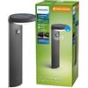 Philips LED Tyla, Paletto Alto da Esterni a Energia Solare, Luce Bianca Fredda, Sensore di Movimento Integrato, IP44, 1.2W