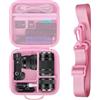 RAIALL Custodia per fotocamera digitale mirrorless Sony Alpha a6000/a6400/Sony Alpha 7 II III IV/ZV-E10 e obiettivo, borsa da viaggio rigida per fotocamera vlogging con tracolla e 3 divisori, Rosa