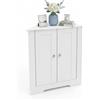 Baroni Home Mobile Angolare a 2 Ante con 2 Scomparti Interni, Armadietto in MDF Selezionato con Chiusura Calamitata e Pomelli in Metallo, 90x80x43 cm (Bianco)