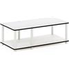 Furinno Supporti TV Senza Attrezzi, White(Ex)/White, Piccolo | Mobile TV con Tubi, Mid Entertainment Center, Console TV, per soggiorno, camera da letto