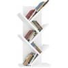 Baroni Home Libreria ad Albero Salvaspazio a 4 Ripiani Scaffale Portalibri Verticale da Terra per Soggiorno, Studio e Cameretta, 18x30x60 cm Bianca