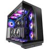 Mars Gaming MC-REV, Case Gaming ATX, Doppio Vetro Temperato, 3x Ventole ARGB Invertite 12cm, Montaggio Verticale GPU, Tower PC con Supporto Raffreddamento a Liquido fino a 360mm, Nero