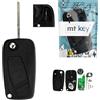 mt key Chiave Telecomando Pieghevole 434MHZ Ask ID48 SIP22 3 Tasti Compatibile con FIAT Idea Doblo I 223 Bravo II 198 Punto 199 Stilo Linea Ducato 250 Citroen Jumper Relay Peugeot Boxer Iveco Daily IV