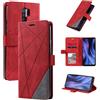 QiongniAN Custodia per Xiaomi Redmi 9,Custodia in Pelle Custodia per Xiaomi Redmi 9 M2004J19C M2004J19G M2004J19AG Custodia Cover Case Red