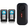 Mengshen Allarme antifurto a vibrazione per auto, bicicletta, scooter, impermeabile, telecomando, forte 113 dB, sirena con luce LED, 7 livelli di sensibilità per esterni, include 2 telecomandi