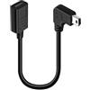 GXMRHWY Cavo di ricarica e adattatore da USB 3.1 tipo C femmina a mini USB 5 pin 2.0 maschio ad angolo retto, 30 cm