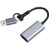 ELUTENG Adattatore 2 in 1 da USB a HDMI, convertitore HD 1080P USB/tipo C a | Adattatore da USB a HDMI in alluminio, convertitore cavo video per PC, laptop, monitor HDTV, compatibile con Windows XP/10/8