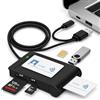 BORDRISE NFC Reader, lettore di schede chip USB 6 in 1 con NFC, USB-C/A, SD, TF, SIM e USB