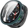 TINGYR Cover Compatibile con Samsung Galaxy Watch 8 40mm, PC + Vetro Temperato per Proteggere lo Schermo.Ago di Pino Verde