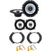 IPNOSIS Kit 4 Casse Anteriori + Posteriori ALPINE 16,5 cm + 13 cm Compatibile con Fiat Multipla dal 1999 al 2010 + 2 Supporti Posteriori + 4 Connettori