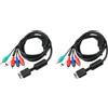 Xnuiasqe 2X Ypbpr per PS2 / / Slim HDTV-Ready TV AV Component HD un 5 Fili 6FT Nero
